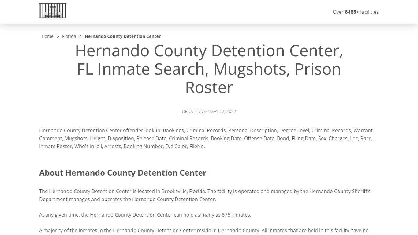 Hernando County Detention Center, FL Inmate Search ...
